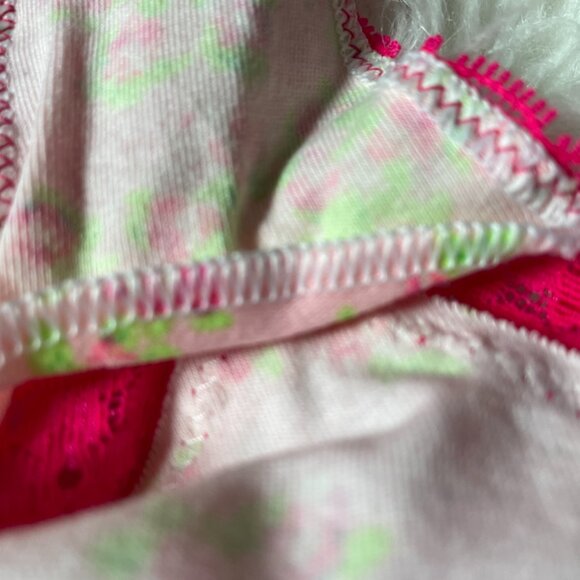 NWOT PINK Victoria's Secret X-Low Rise Cheeky Pink Floral Rose Print Lace Trim L - Picture 6 of 8